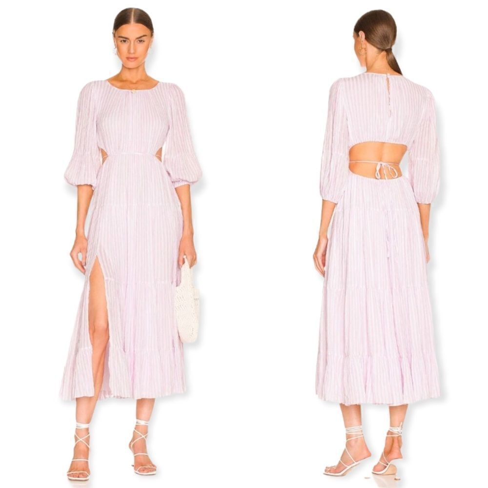 NWT Cinq A Sept Dress Lyle Striped Smocked Dress